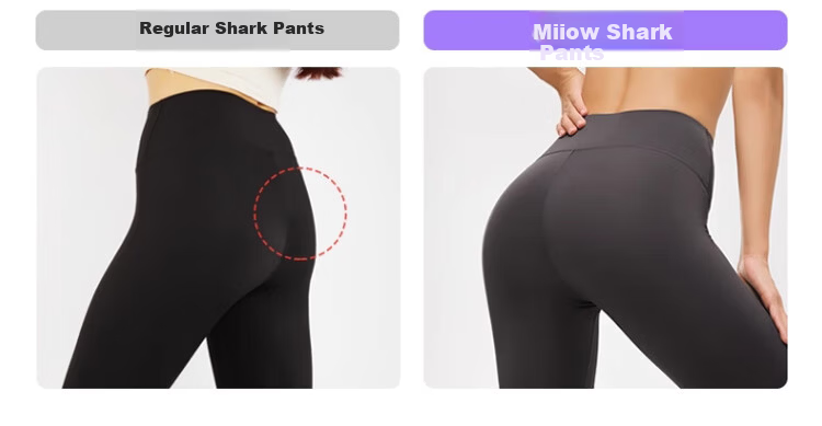 MiiOW Shark Leggings for Women, 2025 New Style, Thick Fleece-Lined, for Outer Wear, Autumn And Winter, Butt-Lifting, Slightly Elastic Yoga Pants 12
