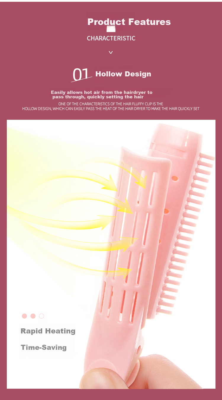 UPLUS Hair Curlers Root Volumizing Clips 4pcs Bangs Curlers Hair Rollers Volumizing Clips 6