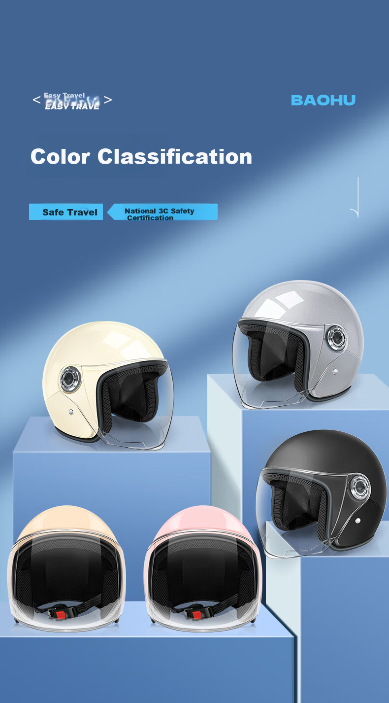 BAOHU Electric Vehicle Helmet 3C Certified Unisex Four-Season Adult Motorcycle Full Face Helmet 301 Midnight Black Winter Warm Full Helmet 17