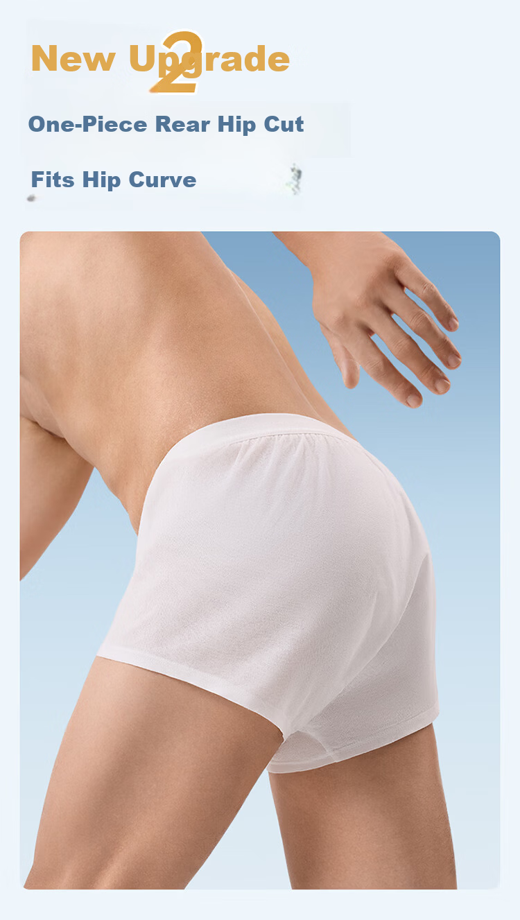 PurCotton Men's Disposable Cotton Boxer Briefs Travel Portable Business Trip Wash-Free Lint-Free 15