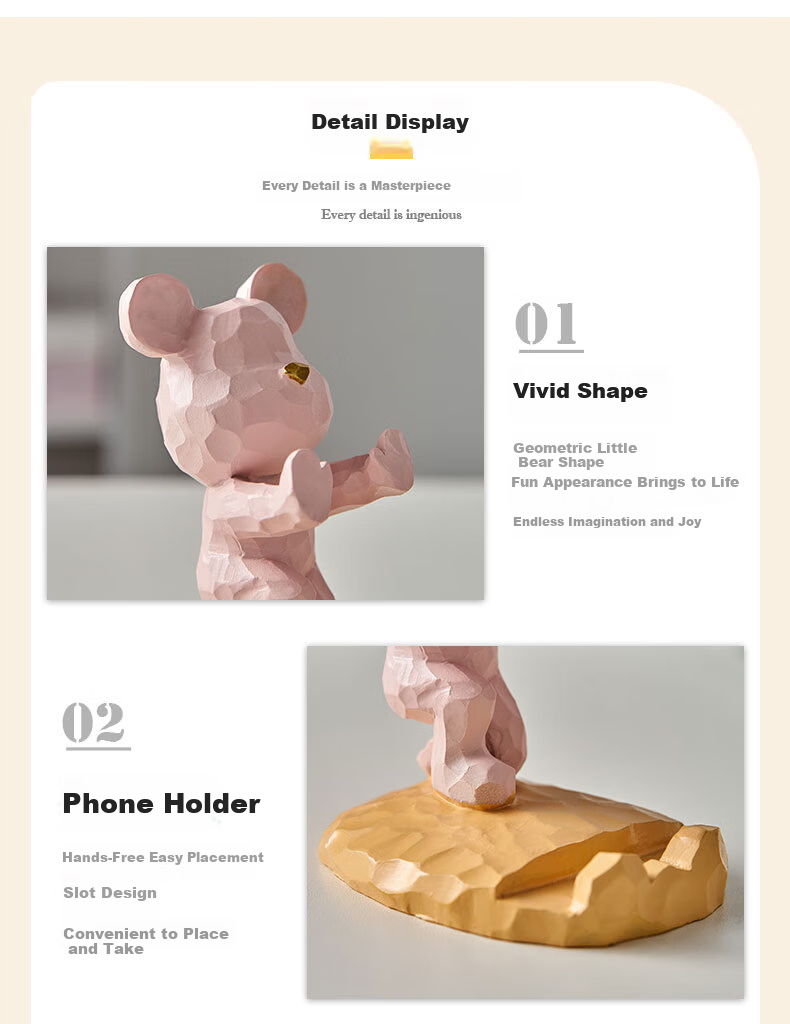 Youjialiangpin Strawberry Bear Phone And Tablet Stand, Office Desk Decoration, Cute Cartoon Style for Instagram 8