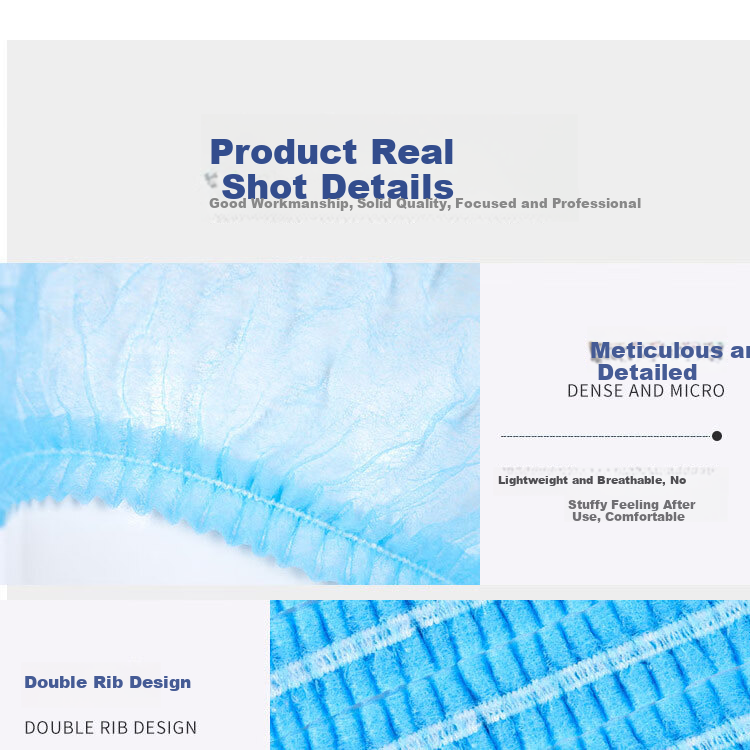 Anxiaoxia Disposable Head Cover Kitchen Dustproof Strip Cap Mesh Cap Non-woven Dustproof Hat White 100pcs/Pack 12
