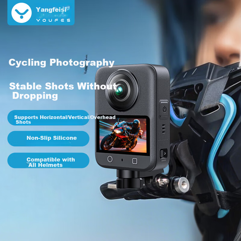 Yangfeisi DJI Osmo 360 Panorama Camera Helmet Chin Mount Motorcycle Bracket Accessories for DJI Panorama Sports Camera Dash Cam Camera Mount