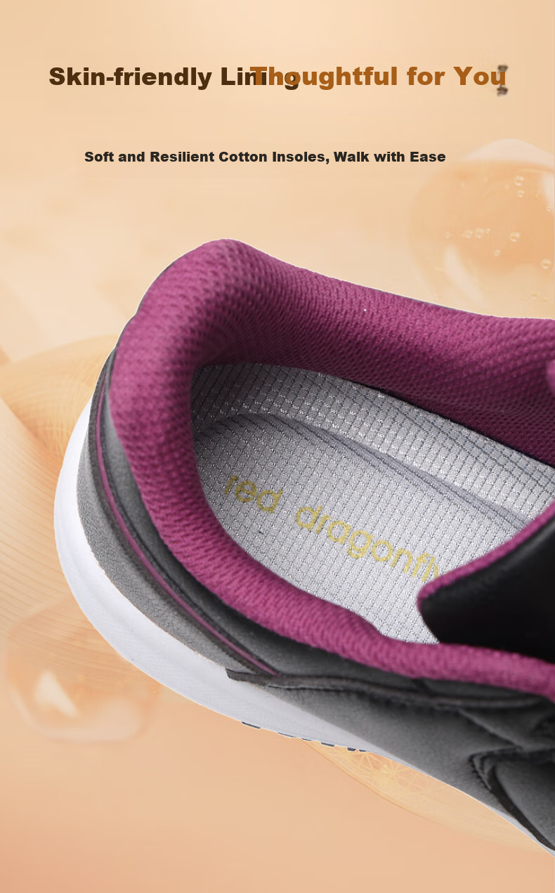 Red Dragonfly Brand Women's Middle-aged and Elderly Soft Sole Comfortable Mom Shoes Outdoor Walking Sports Casual Shoes WXB330331 13