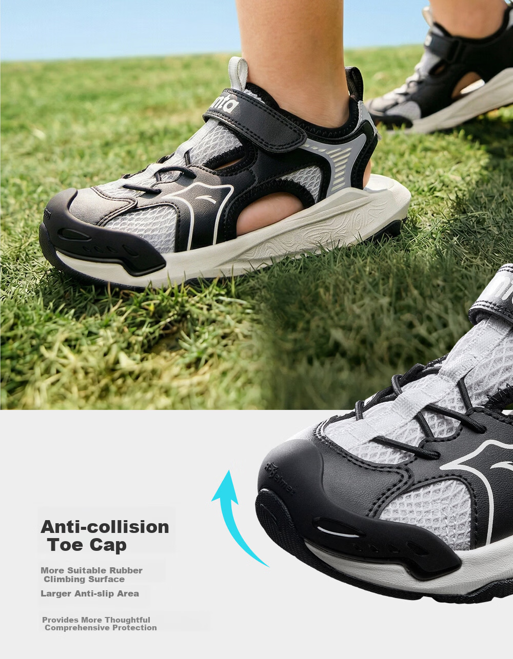 Anta Kids Boys Sandals 2026 Summer Outdoor Breathable Non-slip Closed-toe Beach Shoes A12629935 7