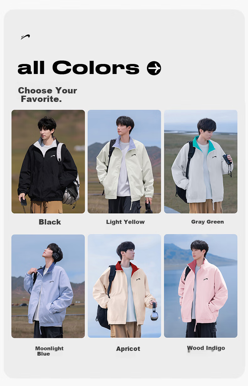 Guirenniao Men's Stand Collar Jacket New Spring Autumn American Baseball Collar Jacket Moonlight Blue S 7