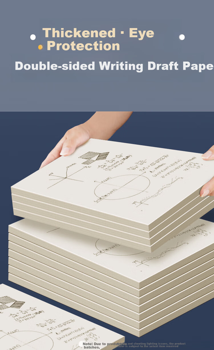 SIMAA Sectioned Draft Notebook Paper for Primary And Secondary School Students, Blank Thickened Math Practice Calculation Paper, 16K/38 Sheets, 5-Pack Learning Tool 1