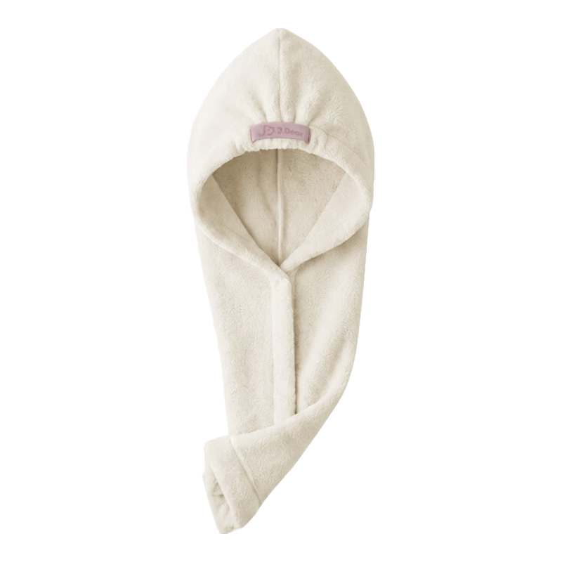 Sanli x JDear JD Collaboration [Li Xiaoran Same Style] Plush Quick-Dry Hair Towel Cap Highly Absorbent Antibacterial Beige