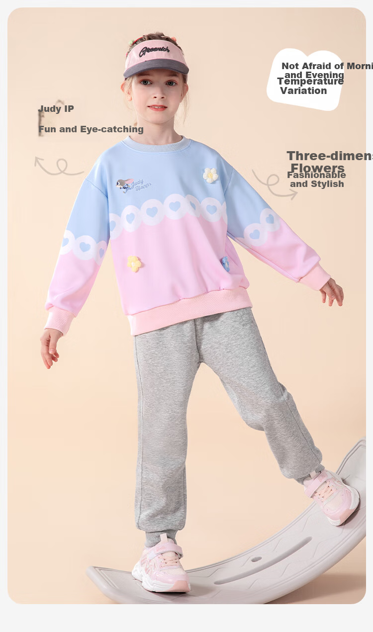 Disney Girls' Hoodie Zootopia Cartoon Spring Colorblock Top ZL110019 Pink Blue Size 140 3
