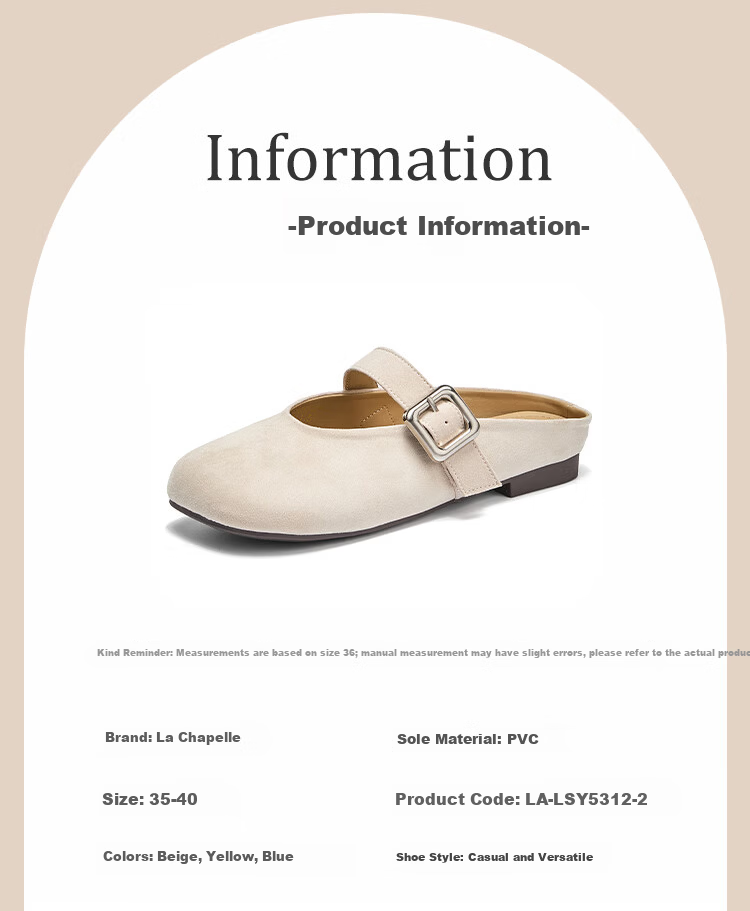 LA CHAPELLE Women's Open Toe Flat Soft Sole Commuting Sandals - 5312-2 Yellow Size 37 1