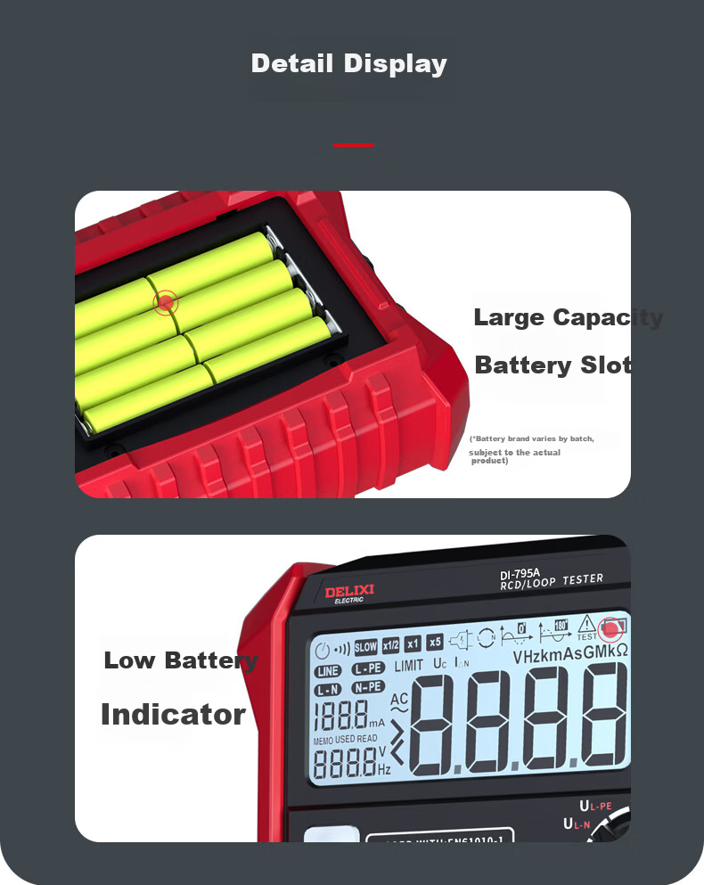 DELIXI ELECTRIC Leakage Protection Switch Tester with Voltage and Loop Resistor, Leakage Current Measurement 10-500mA 17