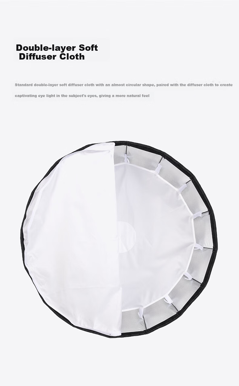Godox Quick-Install Deep Parabolic Softbox QR-P90T Photography Reflector Grid Light Shade Studio Accessory Suitable for Fill Light Flash Lamp 90cm 3