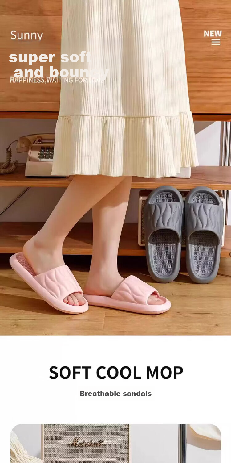 ABFE Men's and Women's Couple Indoor Home Non-Slip Thick Sole Shower Bathroom Slippers Pink Size 40-41 1