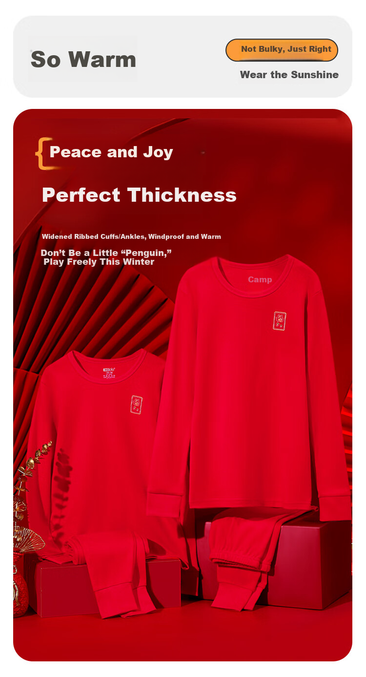 Hodohome Girls' Pure Cotton Antibacterial Mite-Resistant Festive Red Autumn Shirt and Pants Set for New Year Celebration Size 152 165 3