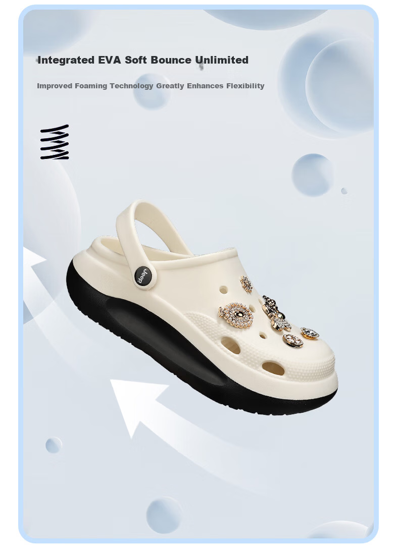 JEEP Women's Casual Hole Shoes Sandals Water-Resistant Outdoor Driving Shoes Gray Size 38-39 9