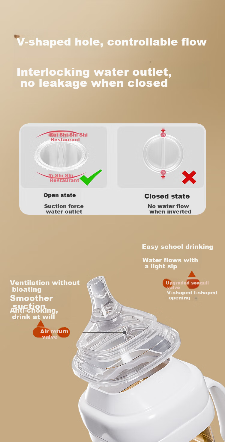 Guangduola Square Bottle Gravity Ball Nipple Straw Built-In (Suitable for Hegeng Bottle Accessories) 6