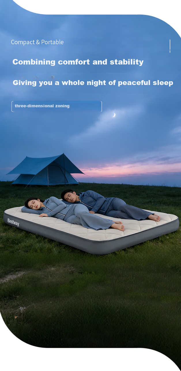 Bestway TPU Spiral Strap Inflatable Mattress Double Outdoor Camping Sleeping Pad Upgraded 6965W 10