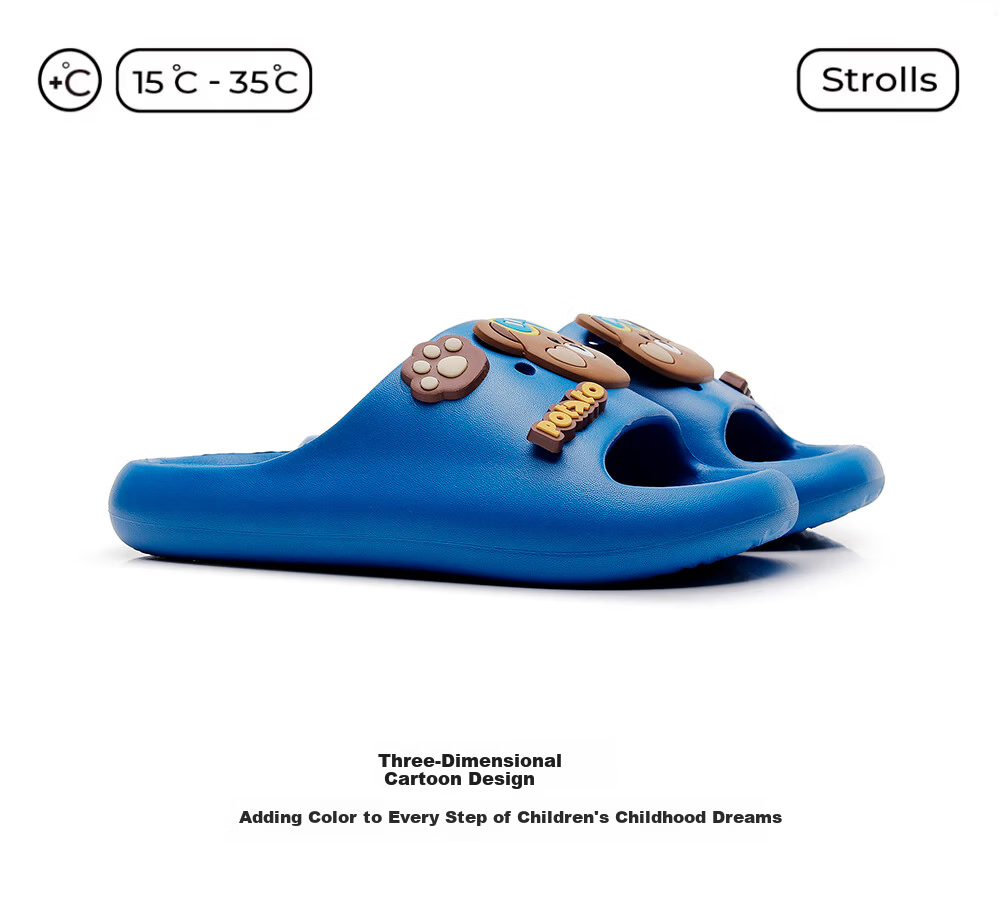 XGGC Kids Summer Slippers Boys Indoor Home Bath Non-Slip Girls Baby Children Cool Sandals Navy Blue Size 28-29 1