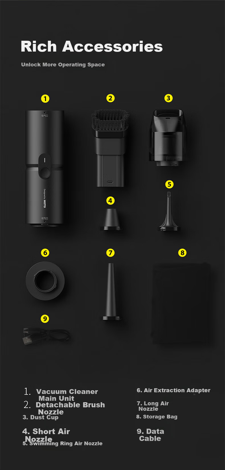 HOTOHOTO Car Vacuum Cleaner Outdoor Wireless Handheld Car Desktop Keyboard Vacuum Cleaner Car Vacuum and Blower All-in-One 14
