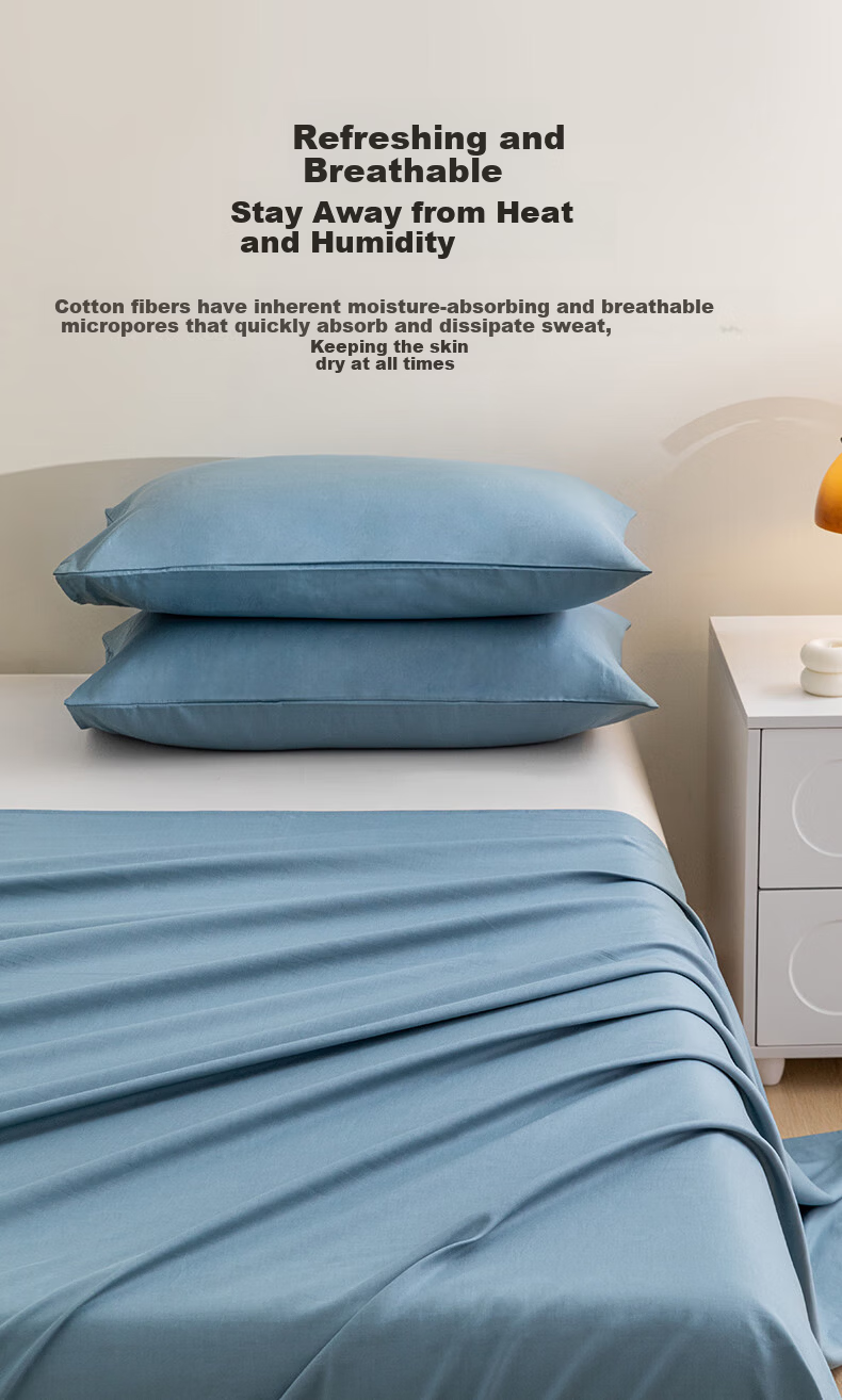 Hengyuanxiang Class A Antibacterial 100% Cotton Bed Sheet Single Cream White 230x245cm 2