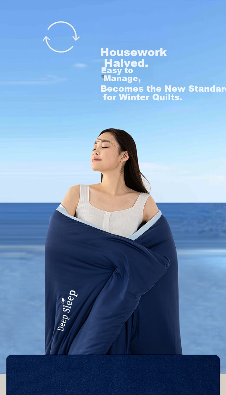 Grace Autumn Winter All-Season Single Student Dormitory Quilt 8lbs 200x230cm Deep Sleep Blue 7