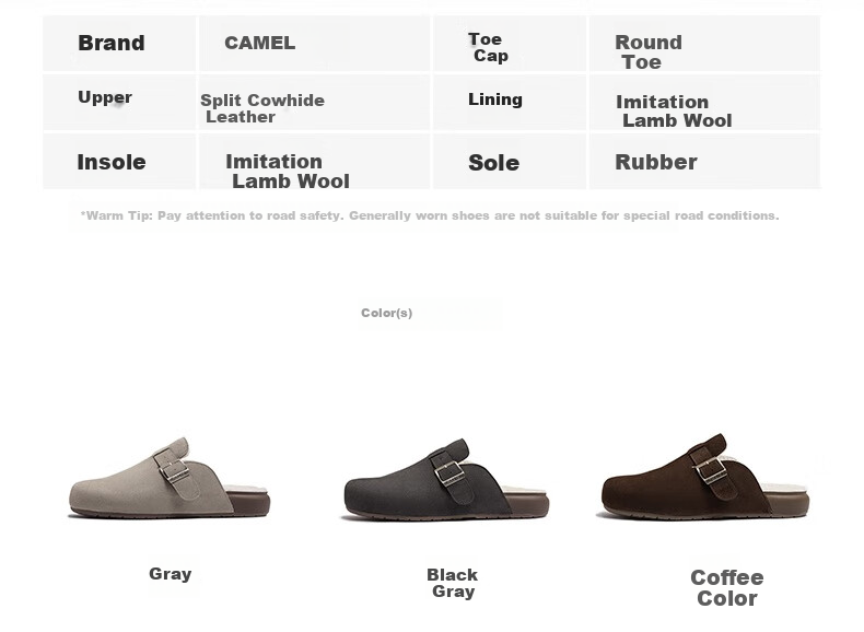 CAMEL Men's Comfortable Suede Lightweight Slip-On Casual Shoes L16S700001 Brown Size 41 17