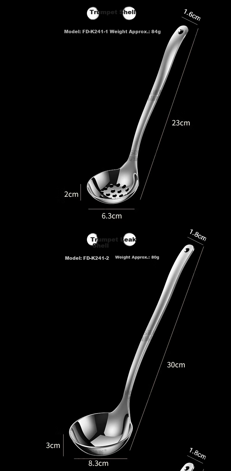 FISDDIS316 Stainless Steel Soup Ladle Hot Pot Slotted Spoon Extra Thick Heat-Resistant Serving Spoon Porridge Ladle Fiya Large 8-Inch Soup Scoop 15