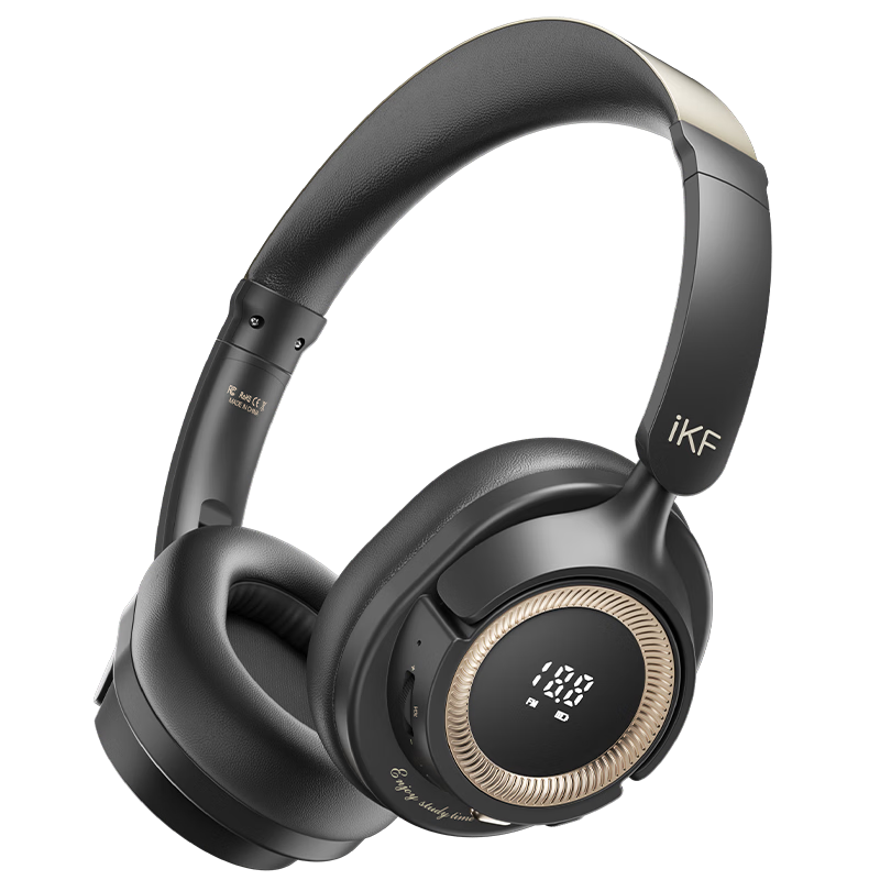 IKF FM7 English CET-4 and CET-6 Listening Headphones Adjustable FM Headband Bluetooth English Exam Listening Headphones for TEM-4 and TEM-8 Athens Black