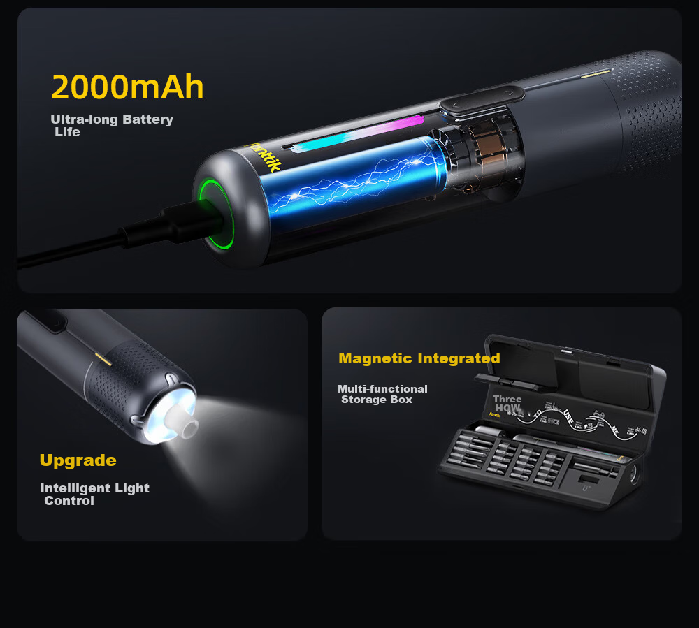 Fanttik S2 Pro Straight Handle Electric Screwdriver Multifunctional 7-Speed Adjustable Household Furniture Assembly Screwdriver 8