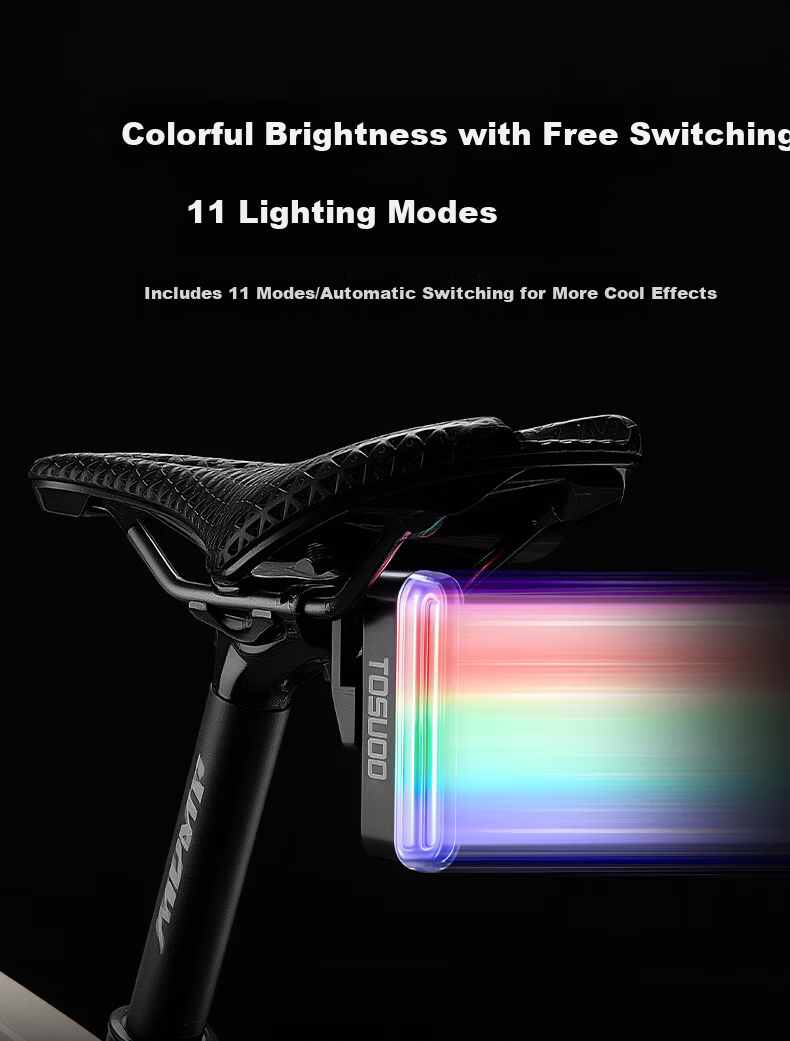 Captain Tas Bicycle Riding Tail Light Smart Remote Colorful Turn Signal Mountain Road Night Riding High Brightness Warning Light Cycling Equipment 2