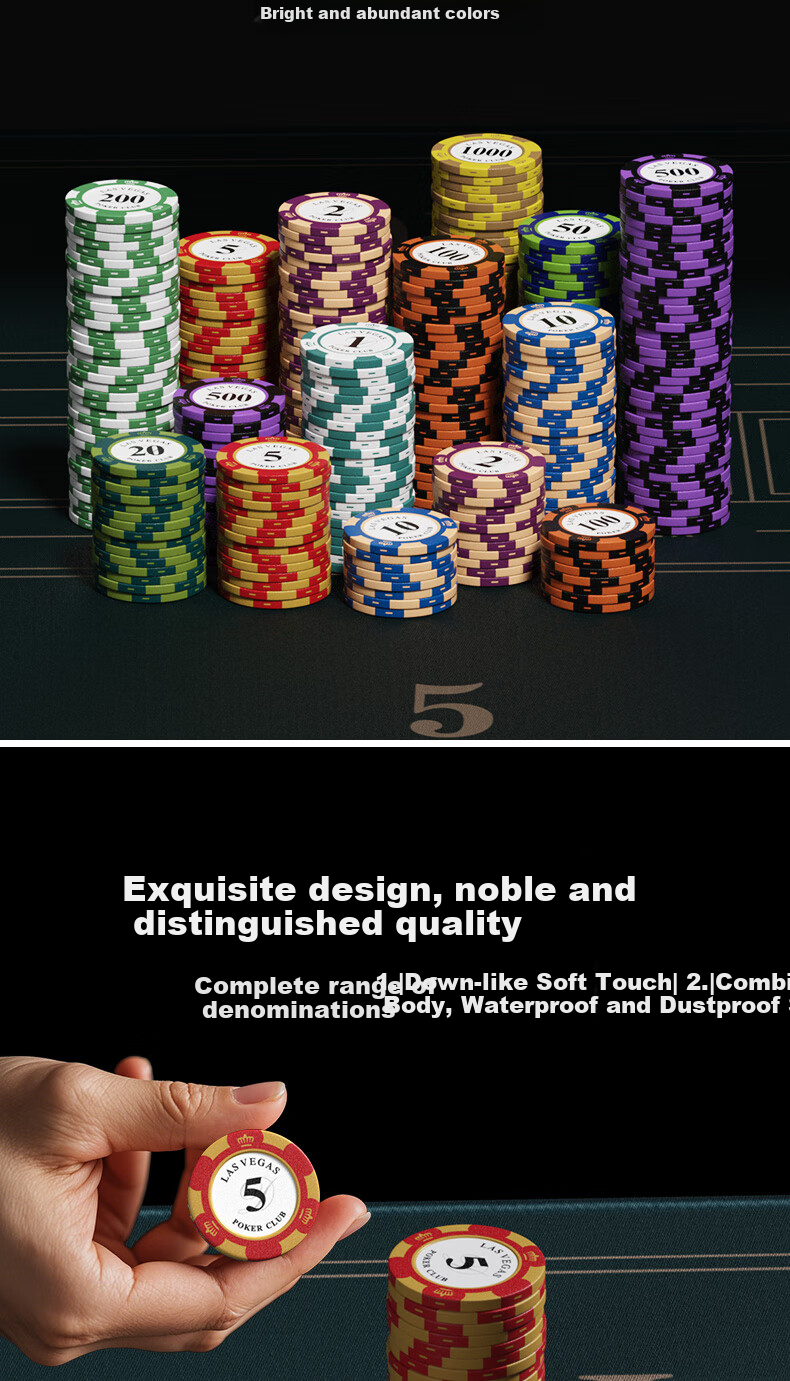 Guansheng Texas Poker Chips Card Mahjong Chips Casino Tokens Poker Points Chips for Mahjong and Card Games 3