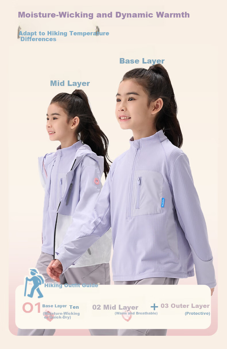 HeyBetter Kids Plaid Fleece Half-Zip Long Sleeve - Evening Mist Purple (Purple) 110 4