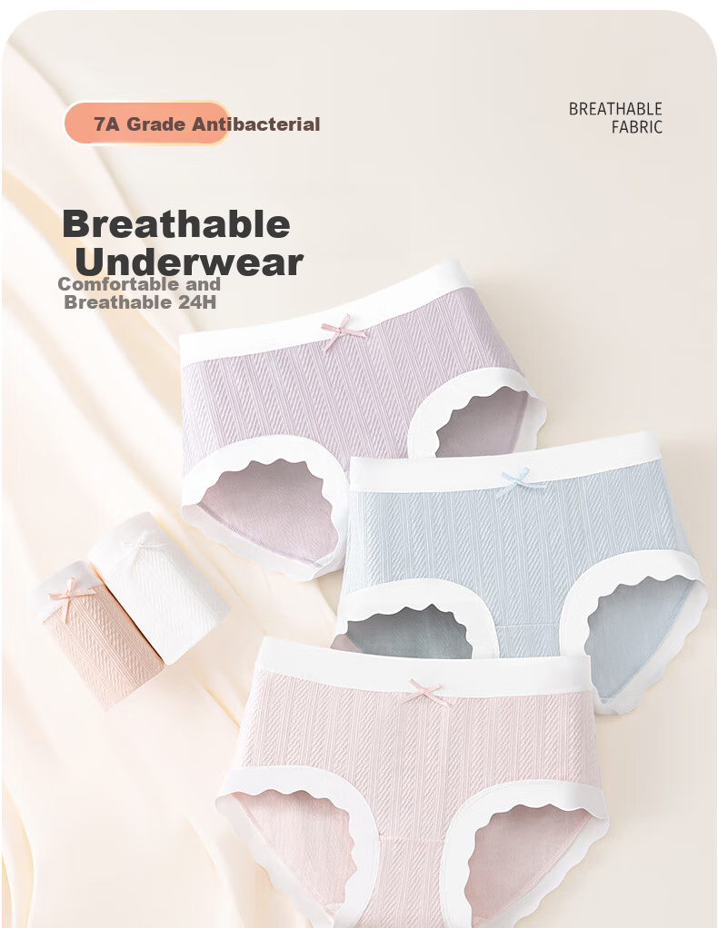 Langsha Girls' Cotton Briefs for Children, Junior High School, Triangle Underwear, Mid to Large Size, Developmental Stage, Class A 5