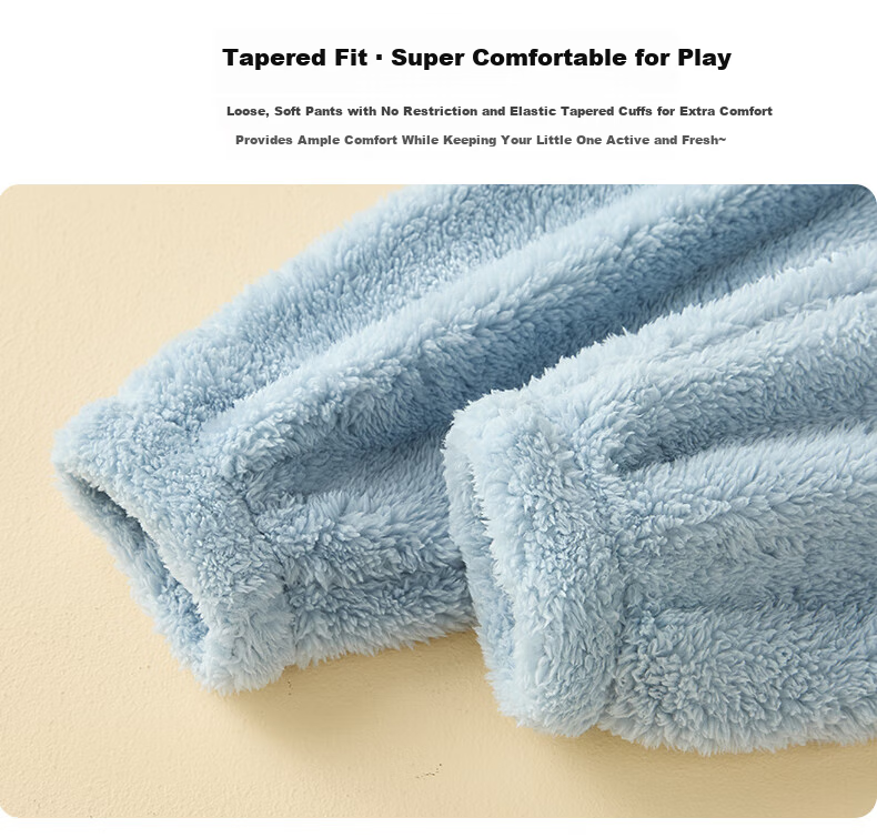 LangSha Kids Flannel Sleep Pants Boys Thickened Coral Fleece Home Pants Autumn Winter 8