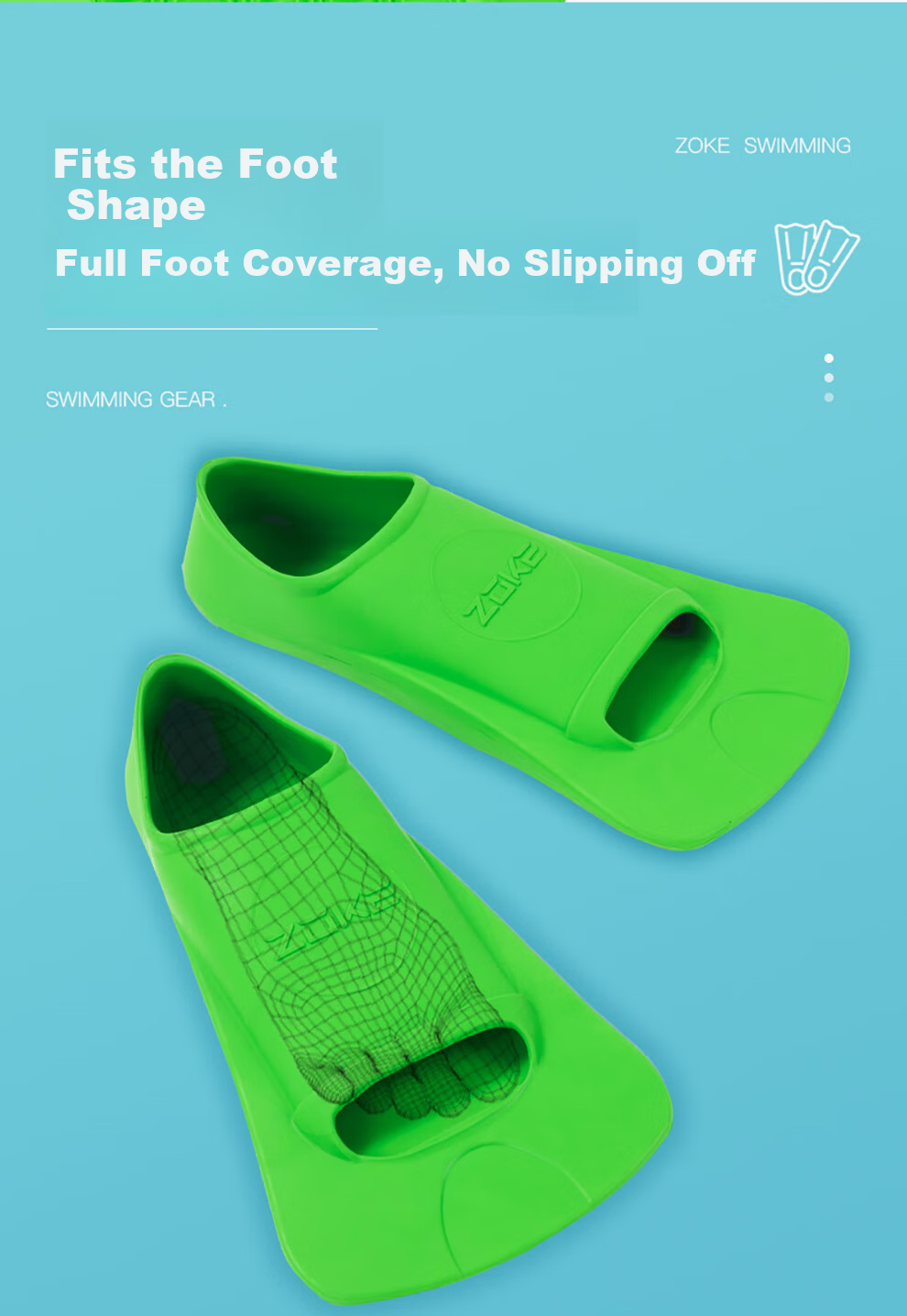 ZOKE Swimming Fins Professional Training Frog Shoes Rubber Duck Feet Diving Snorkeling Gear 621505851-8 Size 32/34 7