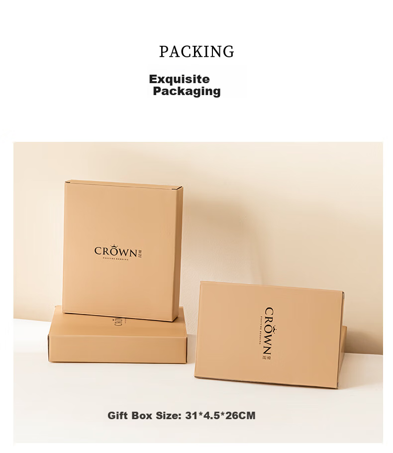 CROWN Pillowcase 48x74cm Pair Home Use 60-Count Tencel Lyocell Washed Pillowcase Gift Box Set 9