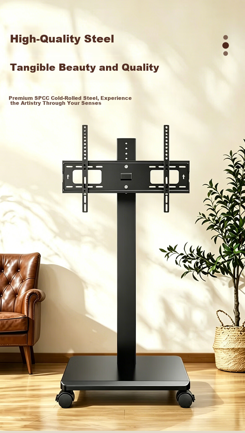 Geer 32-60 Inch Mobile TV Stand Video Conference LCD Screen Universal Floor Cart Rotatable Horizontal and Vertical Mount Floor Stand 8