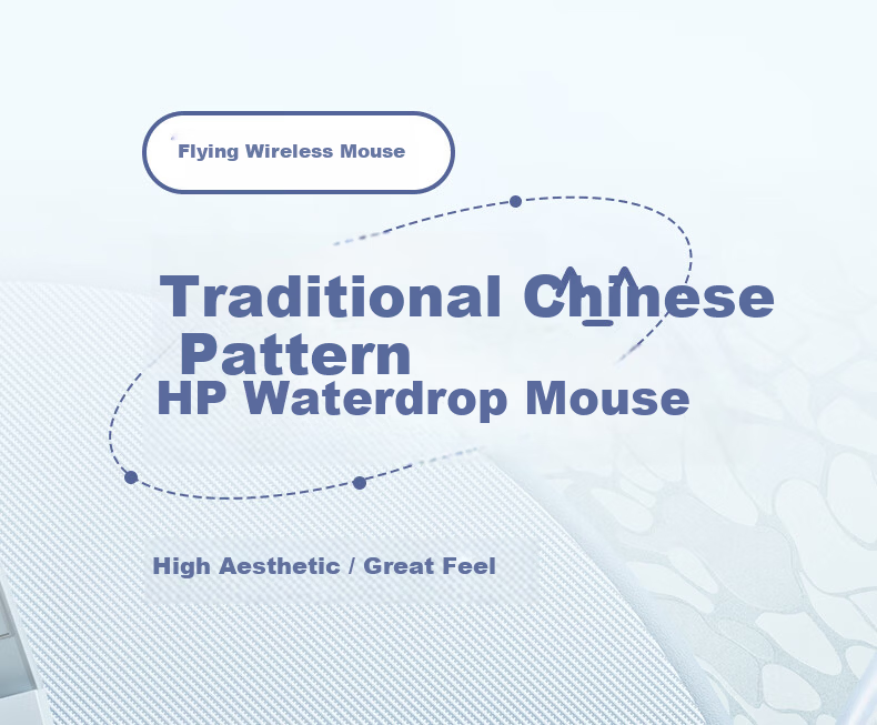 HP Wireless Mouse Chinese Style Silent Office Home Mouse for Women Laptop Dual Mode Bluetooth USB Plug and Play Rechargeable 2