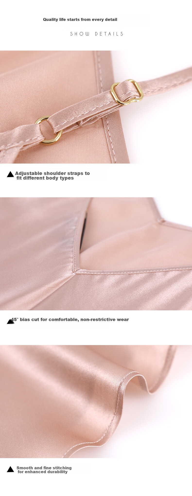 Jinsanta Women's Pure Silk Pajamas Mulberry Silk Skin-Enhancing Sexy Camisole Nightgown Sleepwear Homewear Mother's Day Gift 11