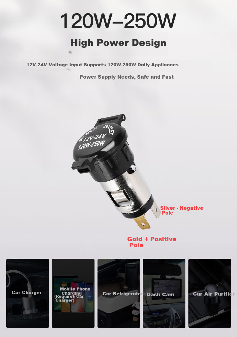 Meiya Zhixing 12V 24V Cigarette Lighter Socket Female Car Charger Connector Cable Car Cigarette Lighter Socket Female to Male Plug Connector Cable 3