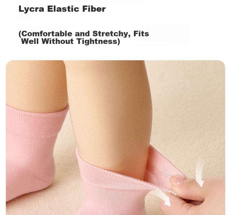 Nido Bear Kids Socks Spring Autumn Pure Cotton Breathable Boys Cute Seamless Baby Socks Elastic Cuff Infant Socks 6
