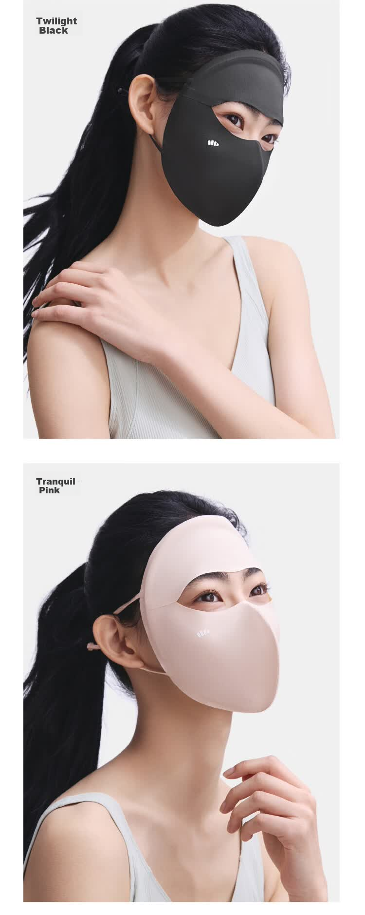 Beneunder Sunscreen Face Mask for Women UV Protection Medical Beauty Full Face Shield High UV Resistance Stylish Face Bikini Cycling Face Guard Mountain Gray 22