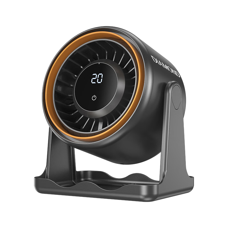 Diamond Brand [Storm Whisper] Desktop Mini Fan USB Portable Rechargeable Electric Fan Outdoor Camping Long Battery Life Cooling Device Dorm Bedside Small Fan WB18 Gray