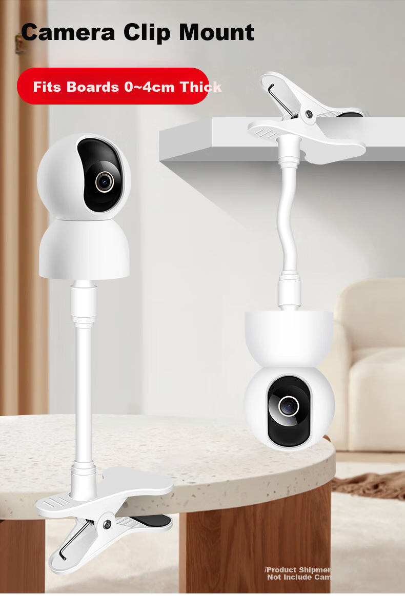 Liantuo Xiaomi Camera Mount No-Drill Indoor Surveillance Clip Camera Bracket Clamp for Curtain Rod Cabinet Baby Crib Side Hanging Compatible with Ezviz 360 Lechange 1