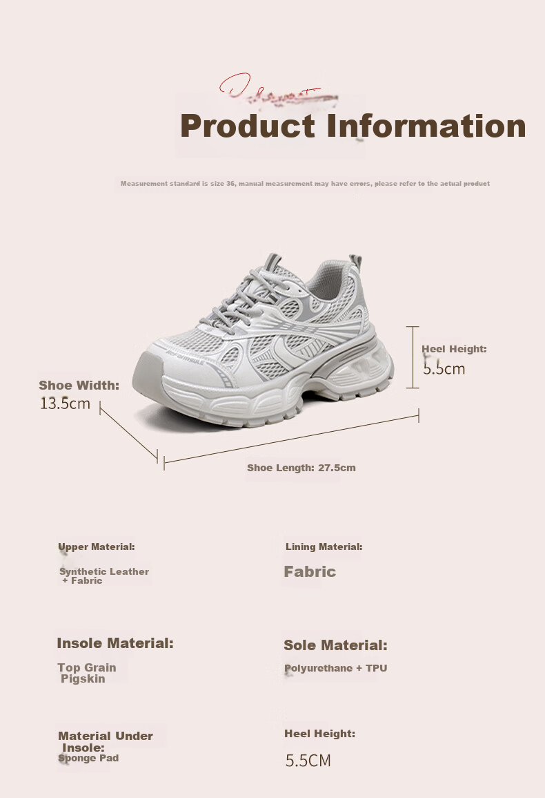 Saturday Mesh Breathable Dad Sneakers for Women 2026 New Summer Thick Sole Height Increasing Casual Shoes with Wide-Leg Pants Matching 7