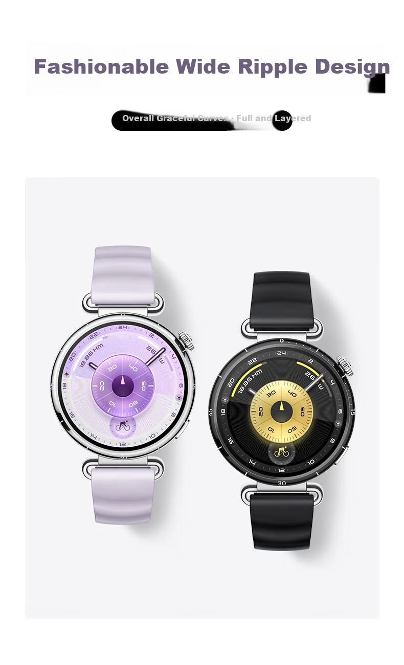 Weiqiantu Huawei Watch GT6 Wide Ripple Silicone Strap Original Series GT6 Wide Ripple Silicone Strap 18mm New Flowing Purple (Press Type) 3