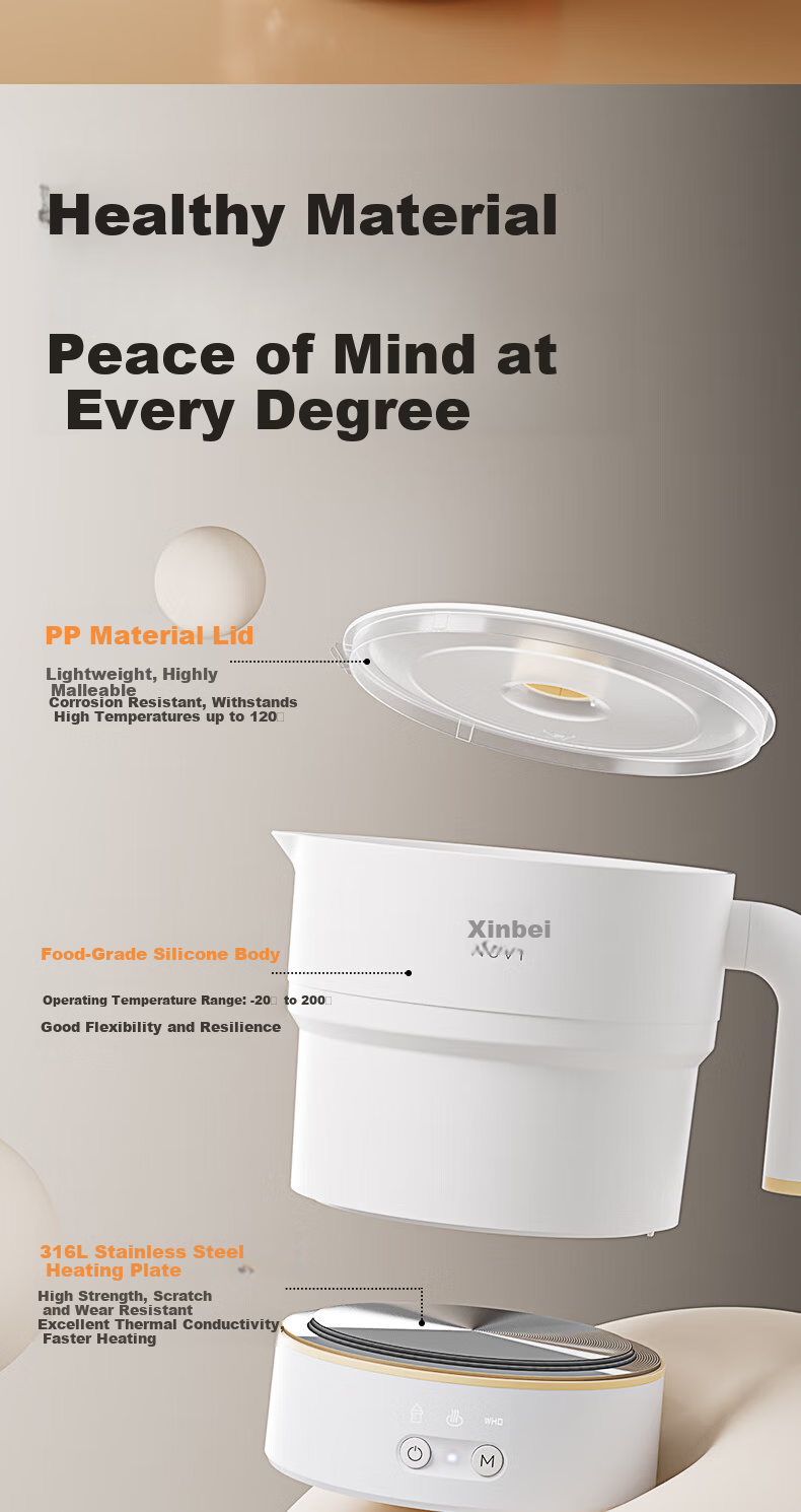 Xinbei Thermostatic Kettle Portable Foldable Baby Milk Warmer Milk Temperature Controller Water Boiler Health Kettle 5