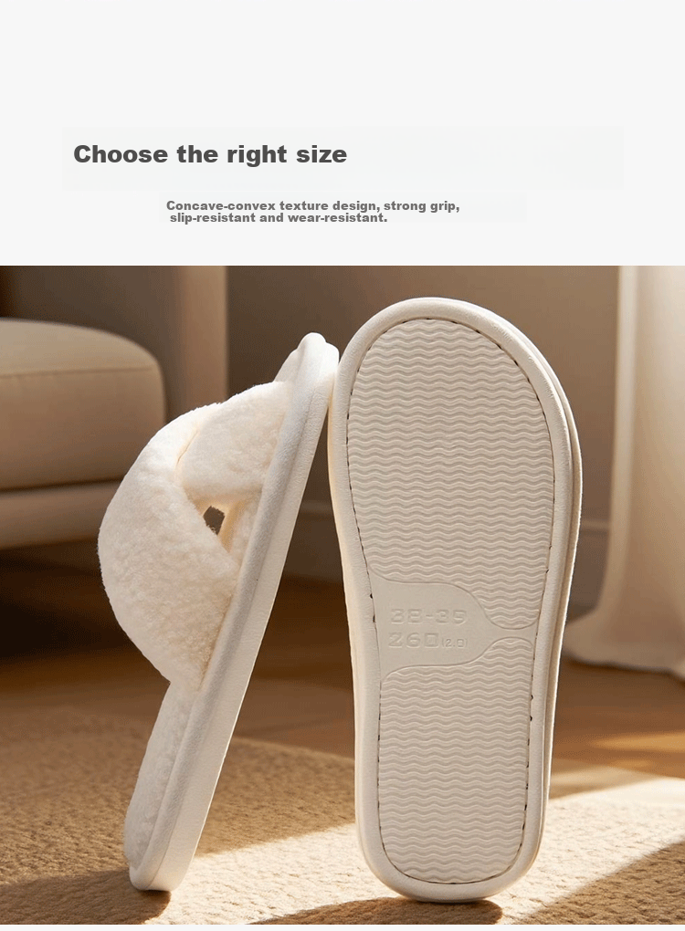 XGGC Cross Fuzzy Slippers Spring Autumn Indoor Couples Home Open Toe Ins Plush Cotton Slippers Pink 36-37 7