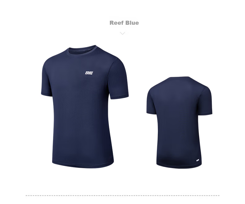 ERKE Men's Short Sleeve T-Shirt, Autumn Round Neck Quick-Dry Shirt, Cool Breathable Moisture-Wicking Sports Top for Men, Running Wear 14
