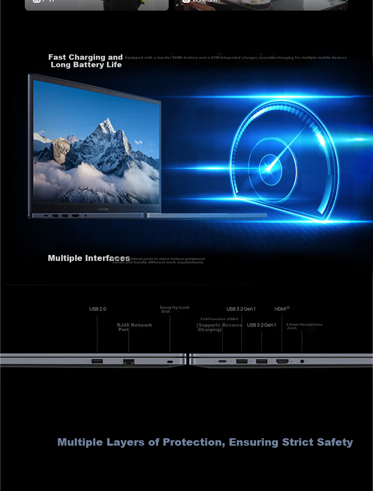 HUAWEI Qingyun G540 Gen2 Laptop (I5-1340P, 16GB RAM, 1TB SSD, Integrated Graphics) 14-Inch Business Office Ultrabook Standard Configuration/Deep Space Gray 8